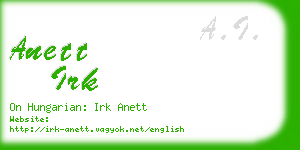 anett irk business card